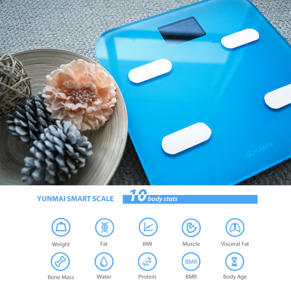 Yunmai Mini Bluetooth Smart Bathroom Scale - Blue