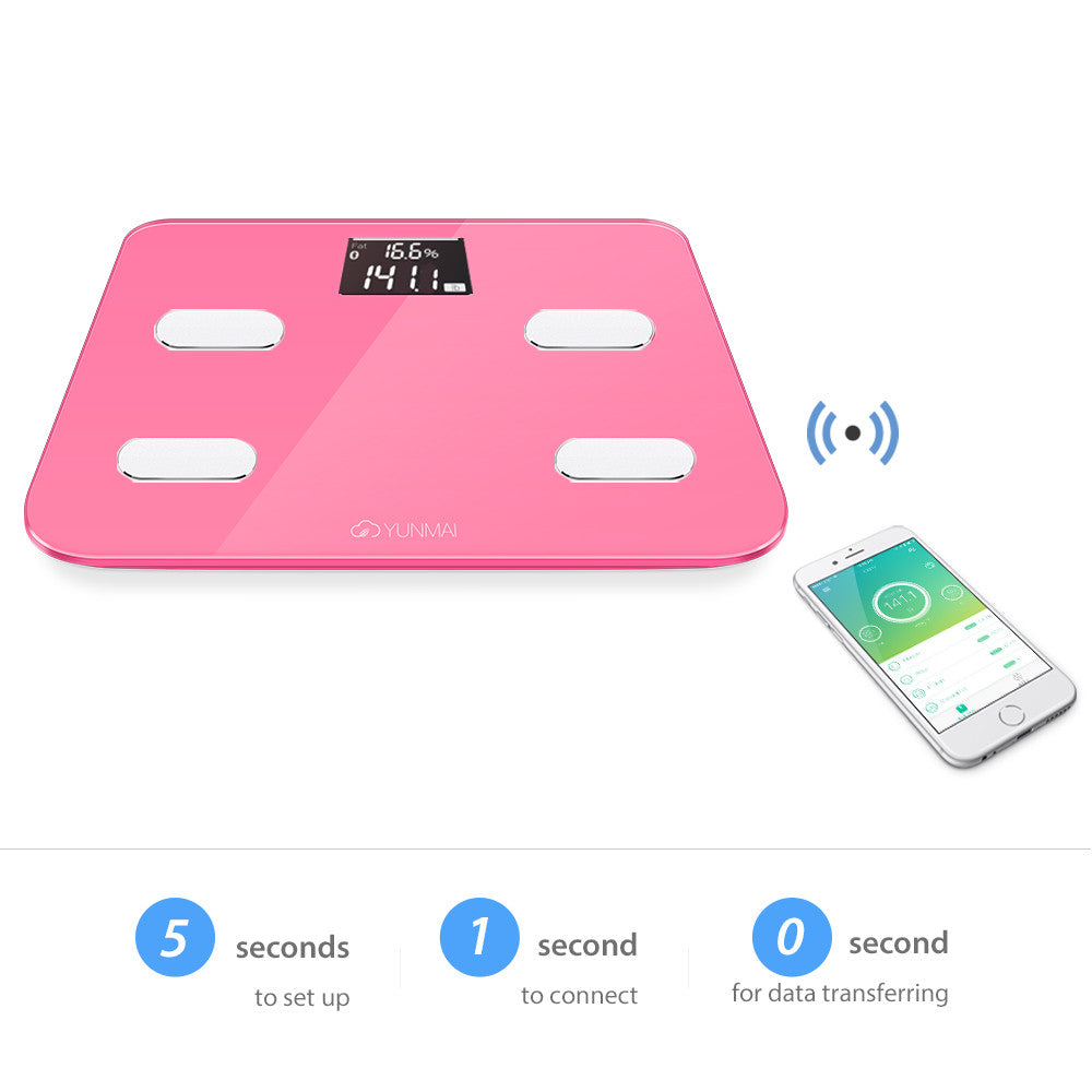 Tiyuyo Weighing Scales Bluetooth-compatible Body Electronic Weight Scale  (Pink)